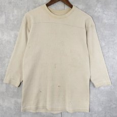 画像1: 40's エルボーパッチ付き コットンフットボールTシャツ (1)