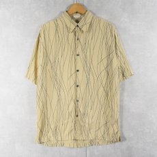 画像1: 90's PERRY ELLIS 総柄 シルクシャツ M (1)