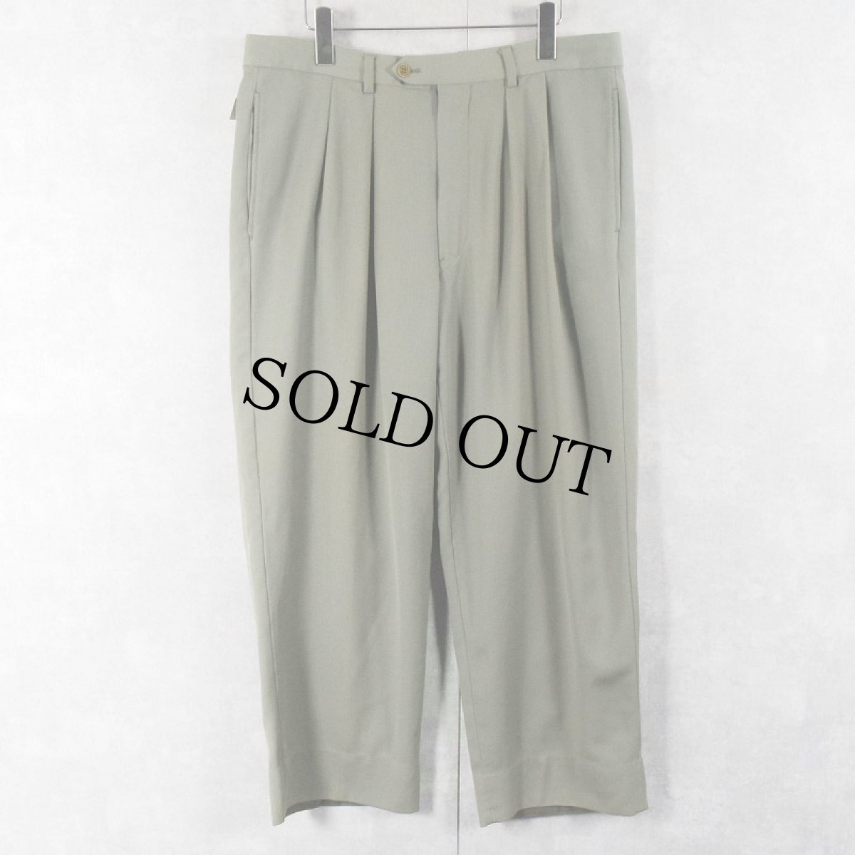 画像2: 80〜90's GIORGIO ARMANI ITALY製 2タック ピュアウールスラックス W35 (2)