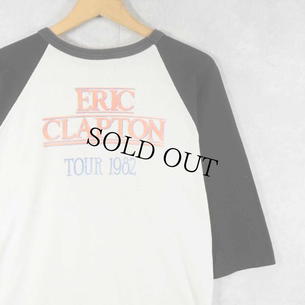 画像2: 80's Eric Clapton ギタリスト ツアープリント ラグランTシャツ (2)