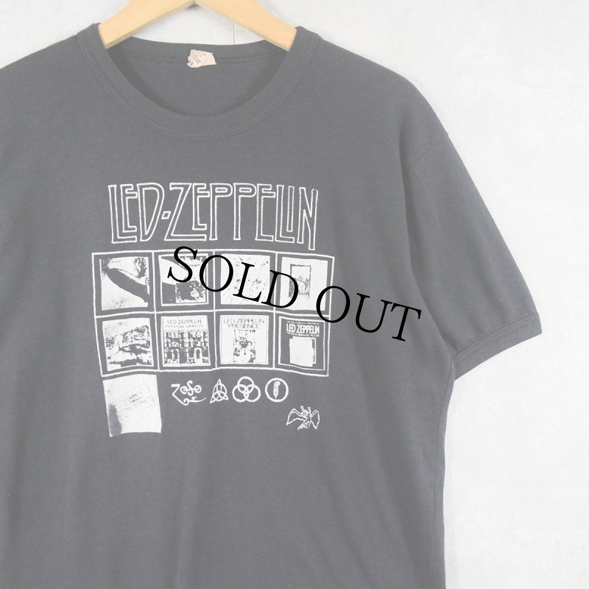 画像1: 80's LED ZEPPELIN CANADA製 ロックバンド プリントTシャツ BLACK L (1)