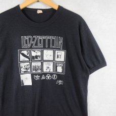 画像1: 80's LED ZEPPELIN CANADA製 ロックバンド プリントTシャツ BLACK L (1)