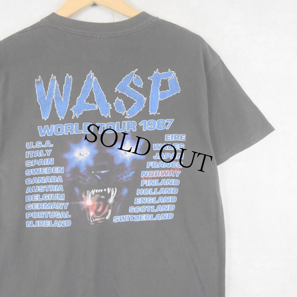 画像2: 80's W.A.S.P. USA製 ヘヴィメタル・バンド プリントTシャツ BLACK XL (2)