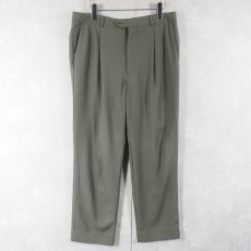 画像2: ARMANI COLLEZIONI ストライプ柄 スラックス KHAKI W33 (2)