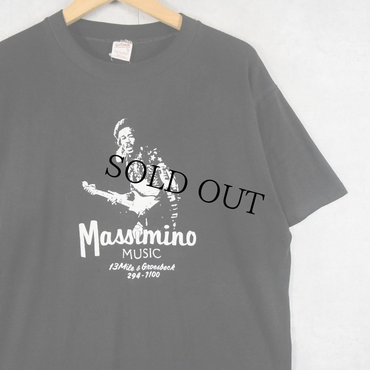 画像1: 80's Jimi Hendrix USA製 ミュージシャンプリントTシャツ BLACK XL (1)