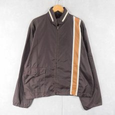 画像1: 70's BRANFORD ナイロンレーシングジャケット BROWN XL (1)