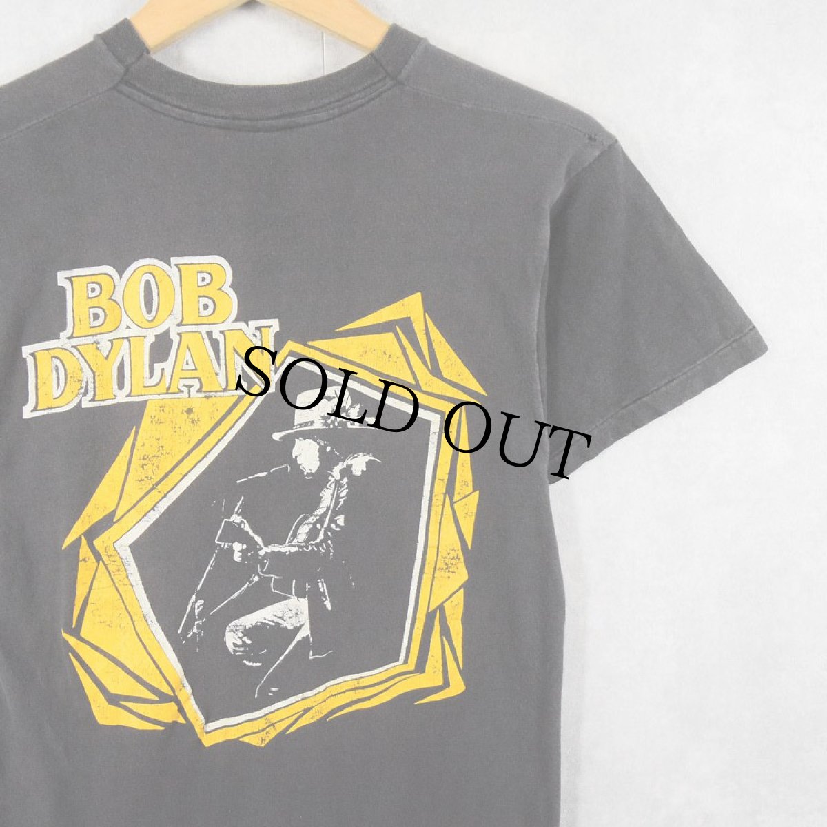画像2: 70's BOB DYLAN フォークロックミュージシャン ツアープリントTシャツ BLACK (2)