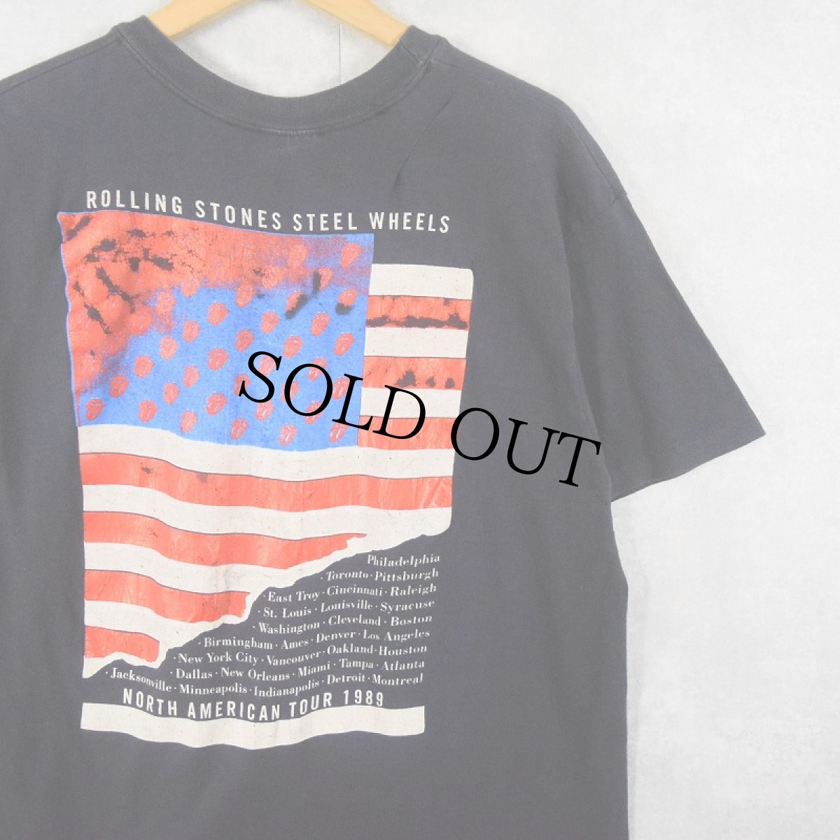 画像2: 80's The Rolling Stones USA製 "THE NORTH AMERICAN TOUR" ロックバンドツアーTシャツ BLACK M (2)