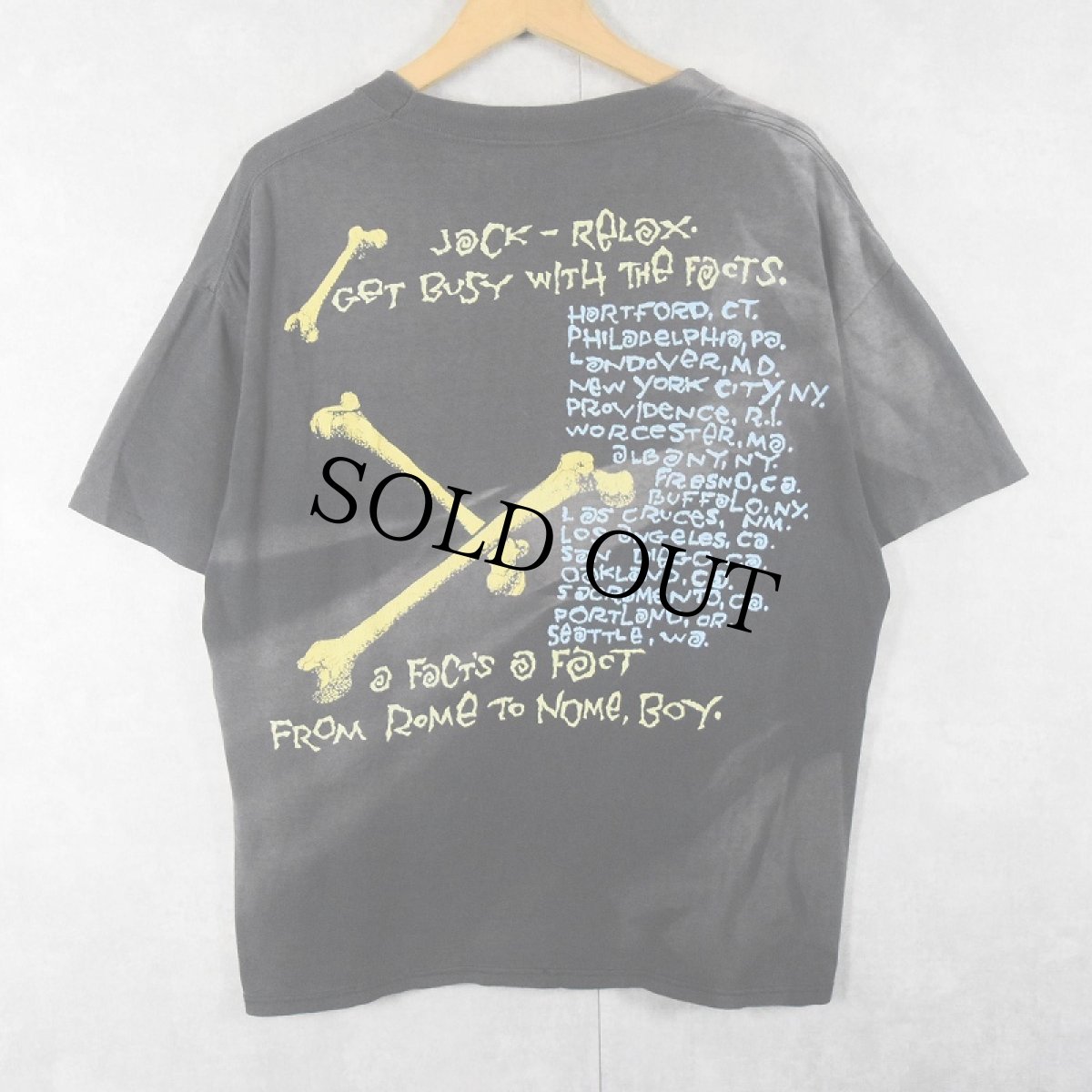 画像2: 90's RUSH × PUSHEAD "ROLL THE BONES" ロックバンド アルバムプリントTシャツ BLACK (2)