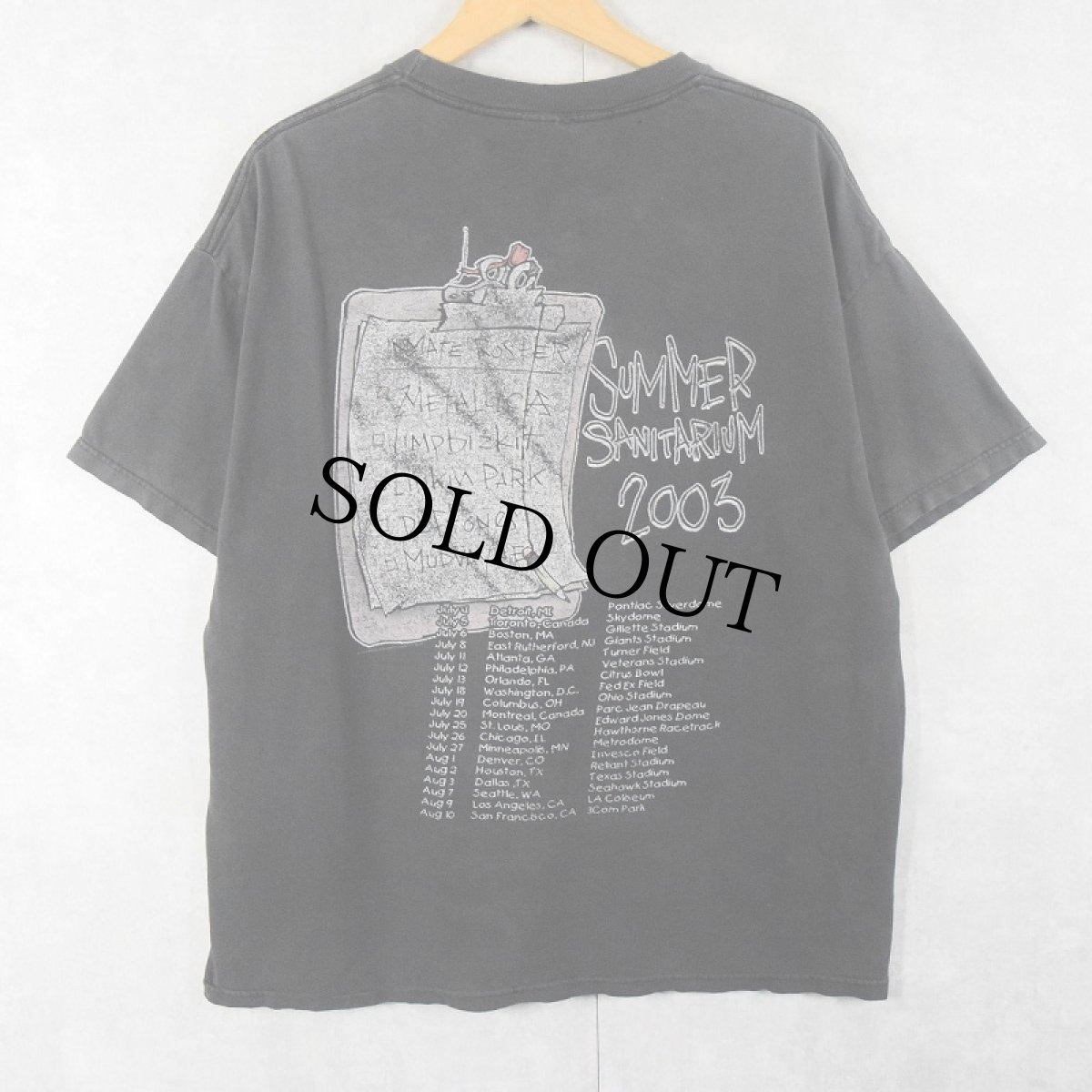 画像2: 2003 METALLICA "Summer Sanitarium Tour" ヘヴィメタル・バンド ツアープリントTシャツ BLACK XL (2)