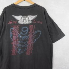 画像2: 90's AEROSMITH "Nine Lives Tour" ロックバンドツアープリントTシャツ BLACK XL (2)