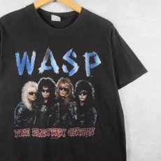 画像1: 80's W.A.S.P. USA製 ヘヴィメタル・バンド プリントTシャツ BLACK XL (1)