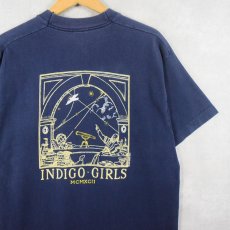 画像2: 90's INDIGO GIRLS USA製 フォーク・ロック・デュオ プリントTシャツ NAVY L (2)