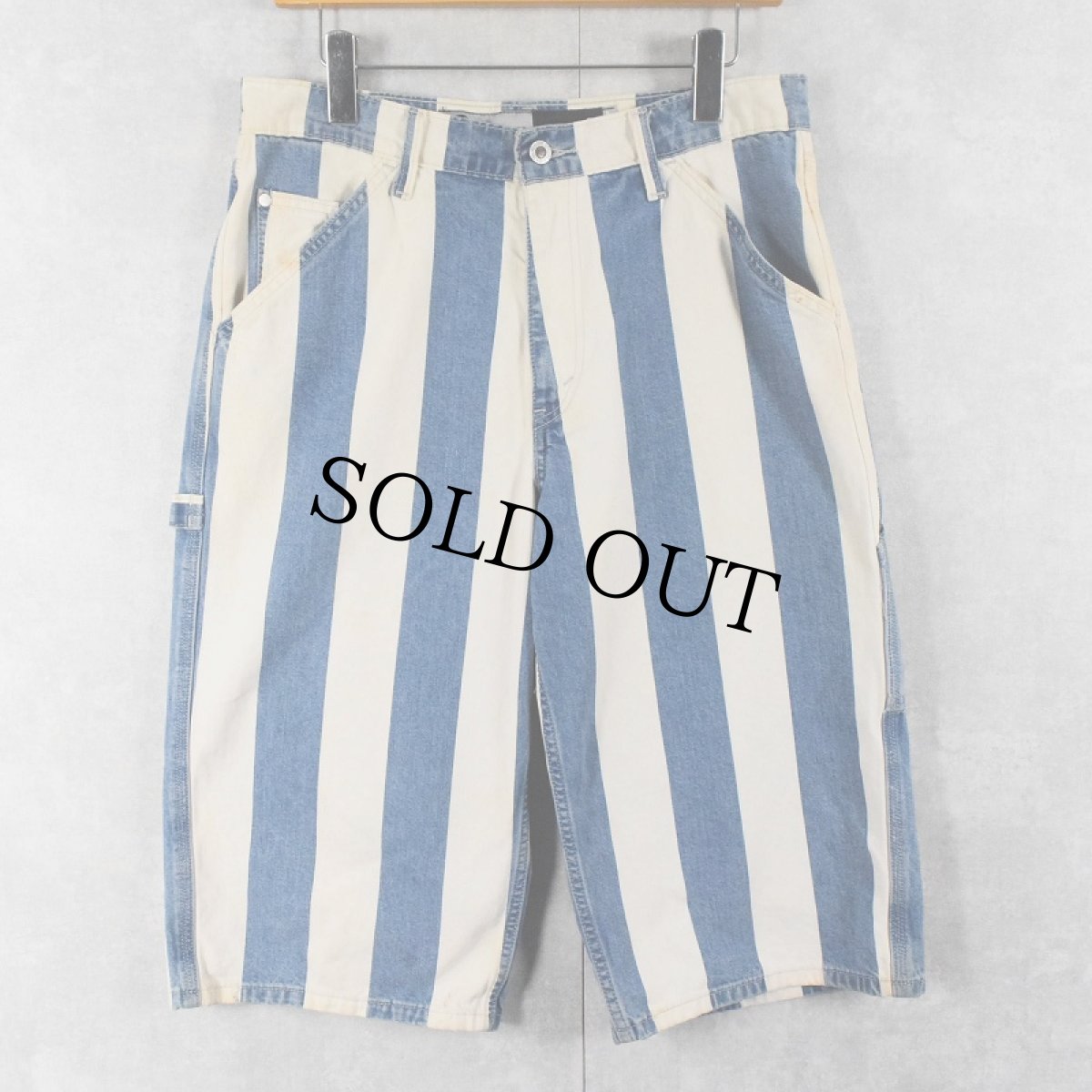 画像2: Levi's SILVER TAB "CARPENTER" ストライプ柄 ペインターショーツ W32 (2)