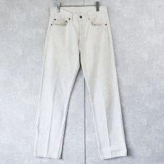 画像2: 80's Levi's 501 USA製 ストライプ柄 ホワイトデニムパンツ W30 (2)