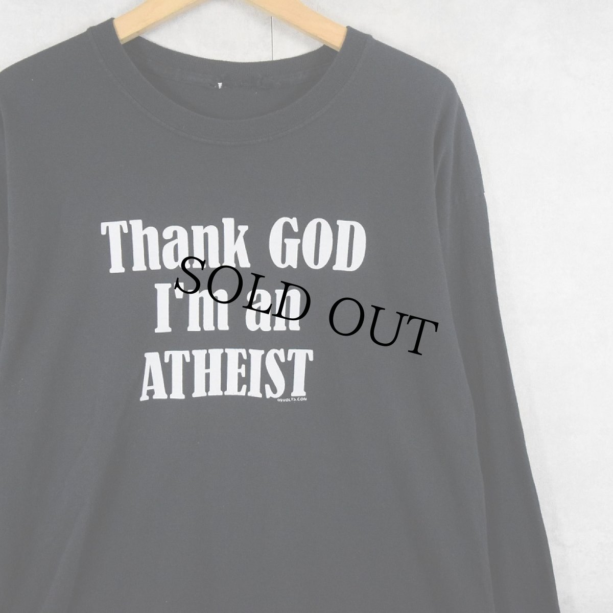 画像1: "Thank GOD I'm an ATHEIST" ジーザス ジョークプリントロンT BLACK  (1)
