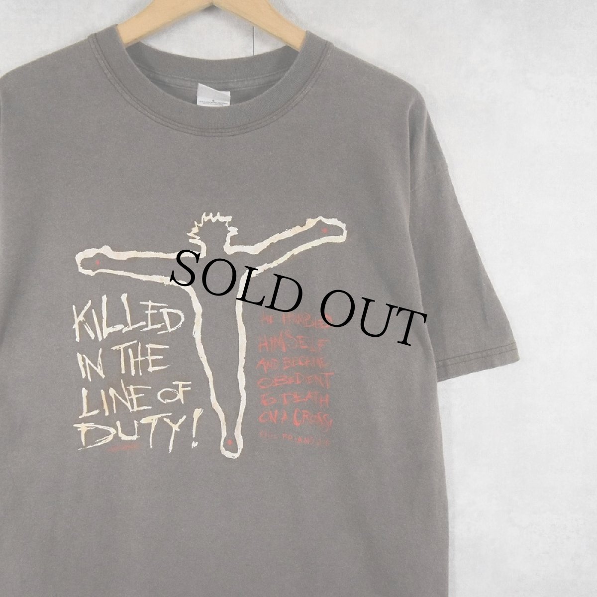 画像1: SOLID LIGHT "KILLED IN THE LINE OF DUTY " ジーザスプリントTシャツ L (1)