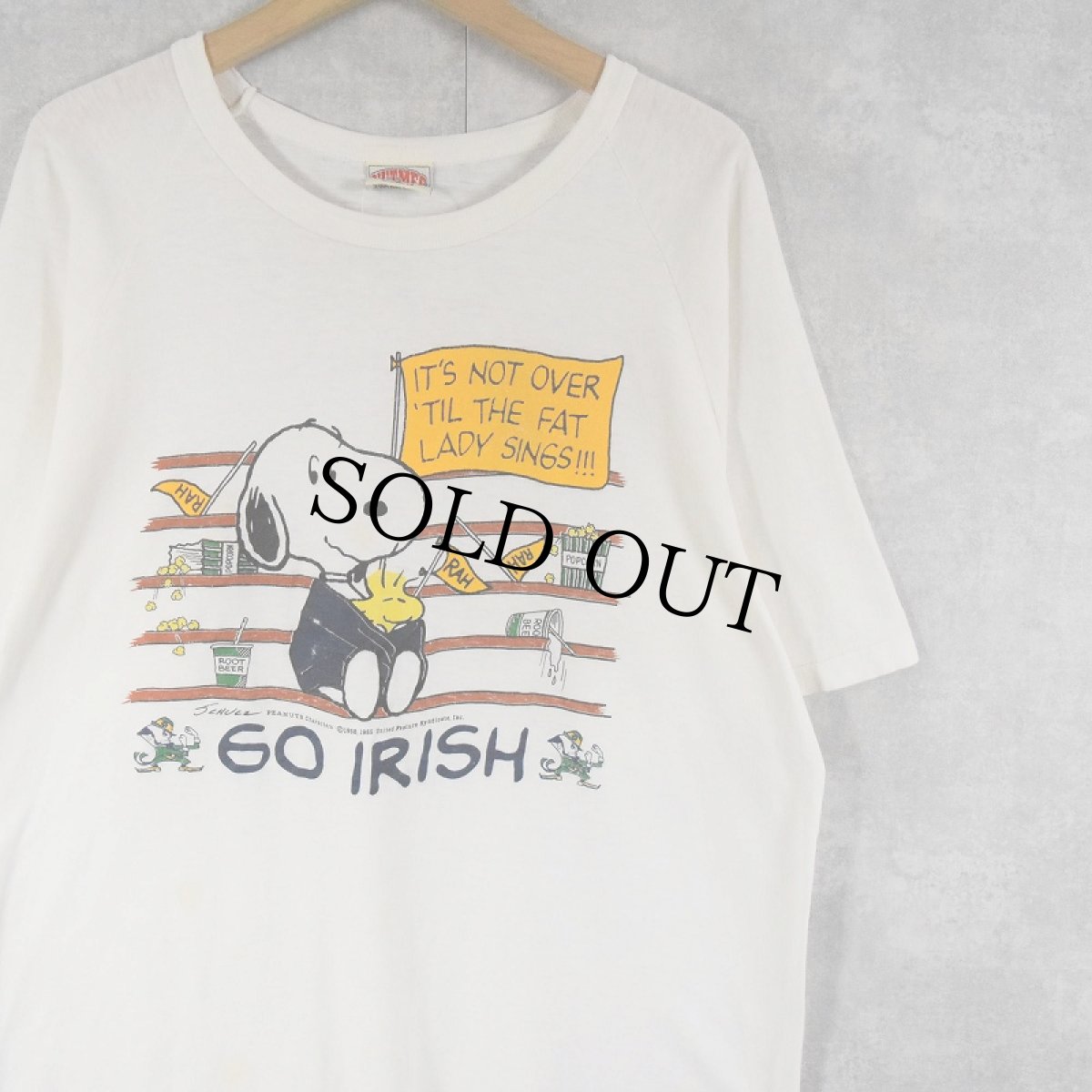 画像1: 90's SNOOPY USA製 "GO IRISH" キャラクタープリントTシャツ XL (1)