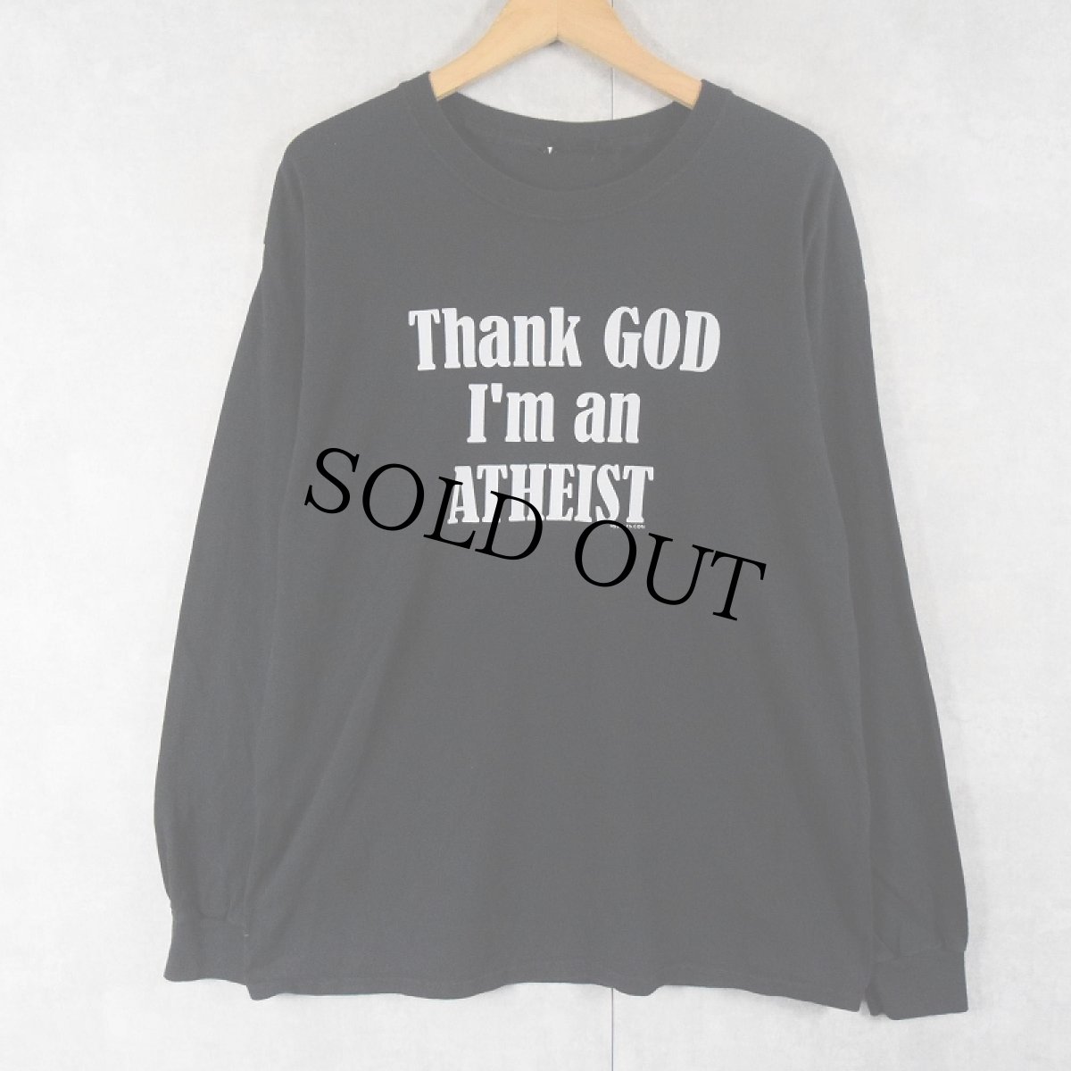 画像2: "Thank GOD I'm an ATHEIST" ジーザス ジョークプリントロンT BLACK  (2)