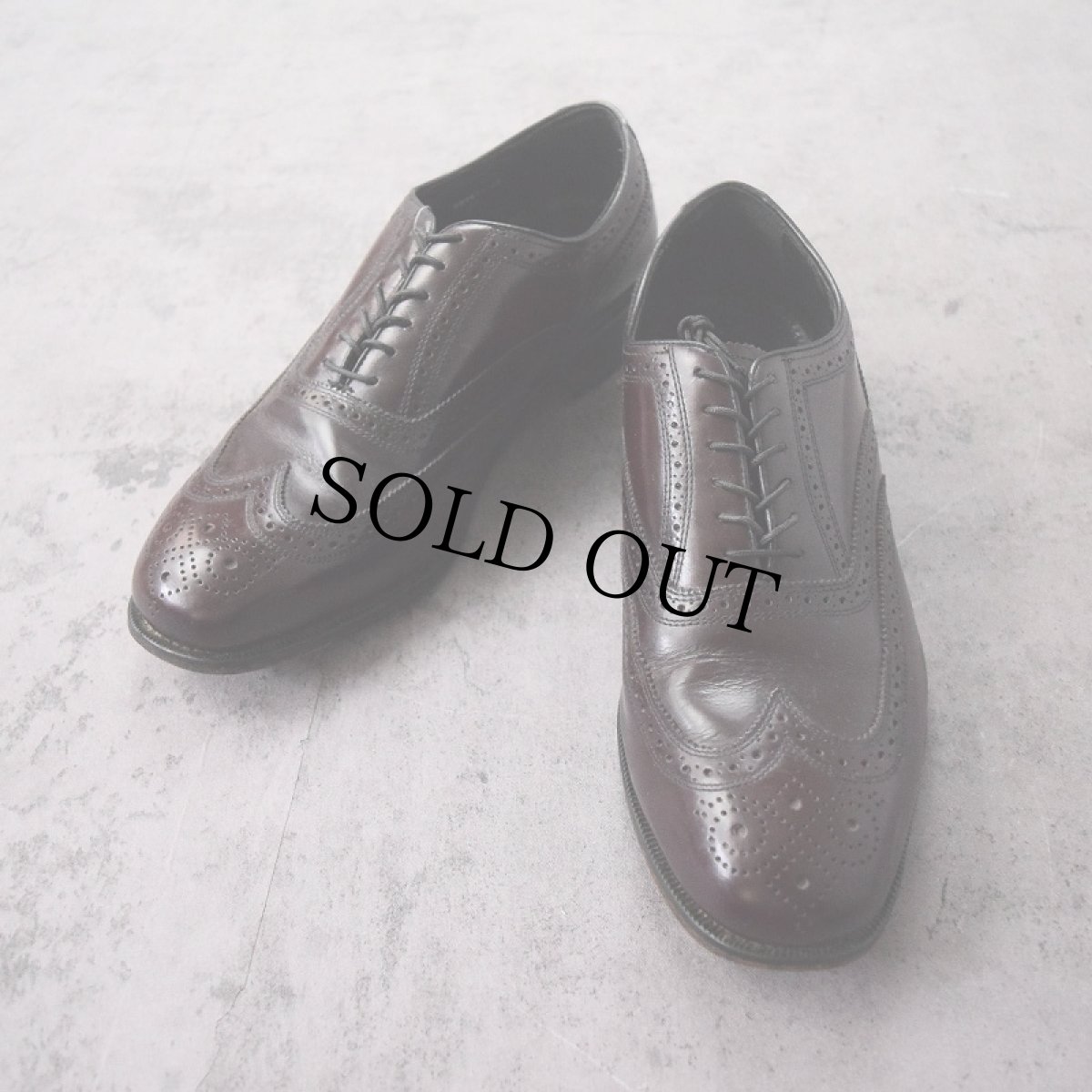画像1: FLORSHEIM ウイングチップレザーシューズ BURGUNDY 28.5cm (1)