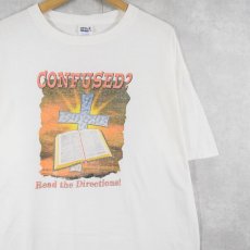 画像1: "CONFUSED? Read the Directions!" ジーザスプリントTシャツ XL (1)