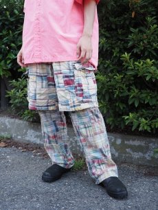 画像1: Abercrombie&Fitch インディアンマドラスチェック柄 パッチワークショーツ W34 (1)