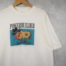 画像1: 90's "POWERBUILDER" 牛イラストTシャツ XL (1)