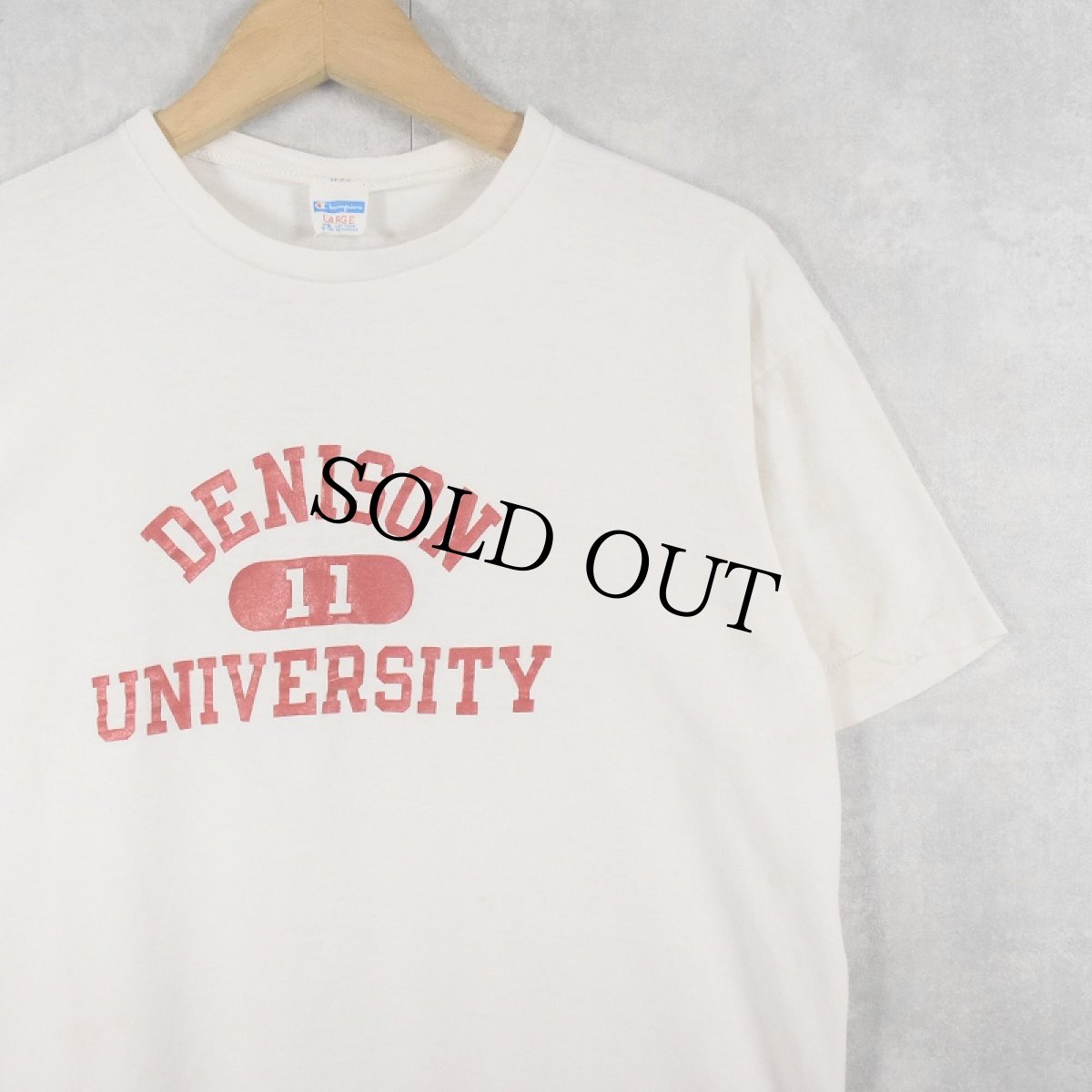 画像1: 70's Champion バータグ USA製 "DENISON UNIVERSITY" カレッジプリントTシャツ L (1)