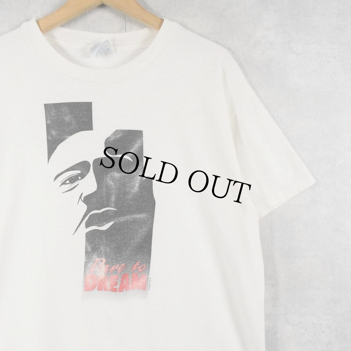画像1: 90's USA製 "Dare to DREAM" ブラックカルチャー メッセージプリントTシャツ L (1)