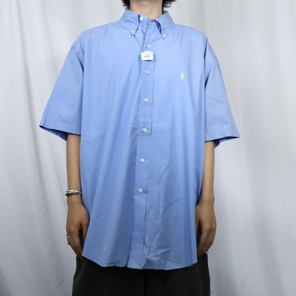 画像2: POLO Ralph Lauren "BLAKE" ロゴ刺繍 コットンボタンダウンシャツ L (2)