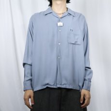 画像2: 〜60's コットン×レーヨンオープンカラーシャツ M (2)