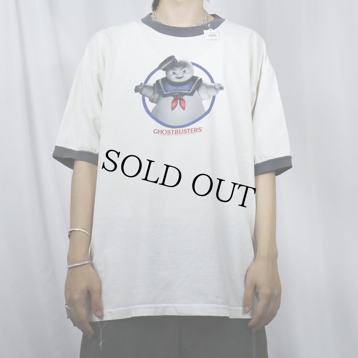 画像2: GHOSTBUSTERS "Stay Puft Marshmallow Man" 映画キャラクタープリントリンガーTシャツ (2)