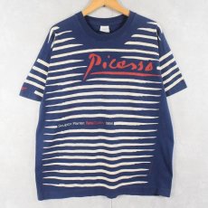 画像1: 90's Picasso "Sculptor/Painter. TateGallery 1994." 芸術家プリントTシャツ NAVY XL (1)
