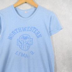 画像2: 70〜80's "NORTH WESTERN NBC TECH LIMA,O." 染み込みプリントTシャツ  (2)