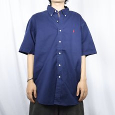 画像2: POLO Ralph Lauren "CLASSIC FIT" ロゴ刺繍 コットンボタンダウンシャツ NAVY XL (2)
