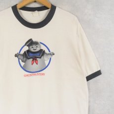 画像1: GHOSTBUSTERS "Stay Puft Marshmallow Man" 映画キャラクタープリントリンガーTシャツ (1)