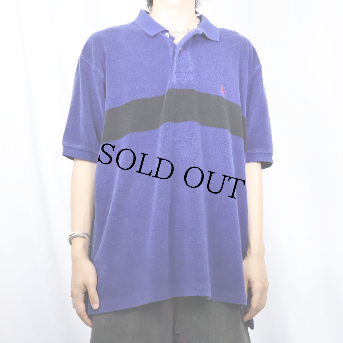 画像2: POLO Ralph Lauren ロゴ刺繍 パイルポロシャツ XL (2)