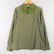 画像1: 〜60's McGregor USA製 ストライプ柄 プルオーバーコットンシャツ ML (1)