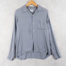 画像1: 〜60's コットン×レーヨンオープンカラーシャツ M (1)