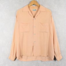 画像1: 〜60's USA製 レーヨンオープンカラーシャツ M (1)