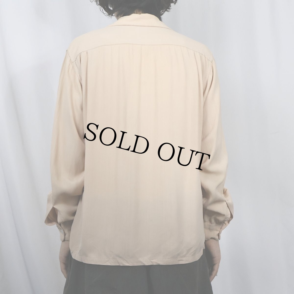 画像3: 〜60's USA製 レーヨンオープンカラーシャツ M (3)