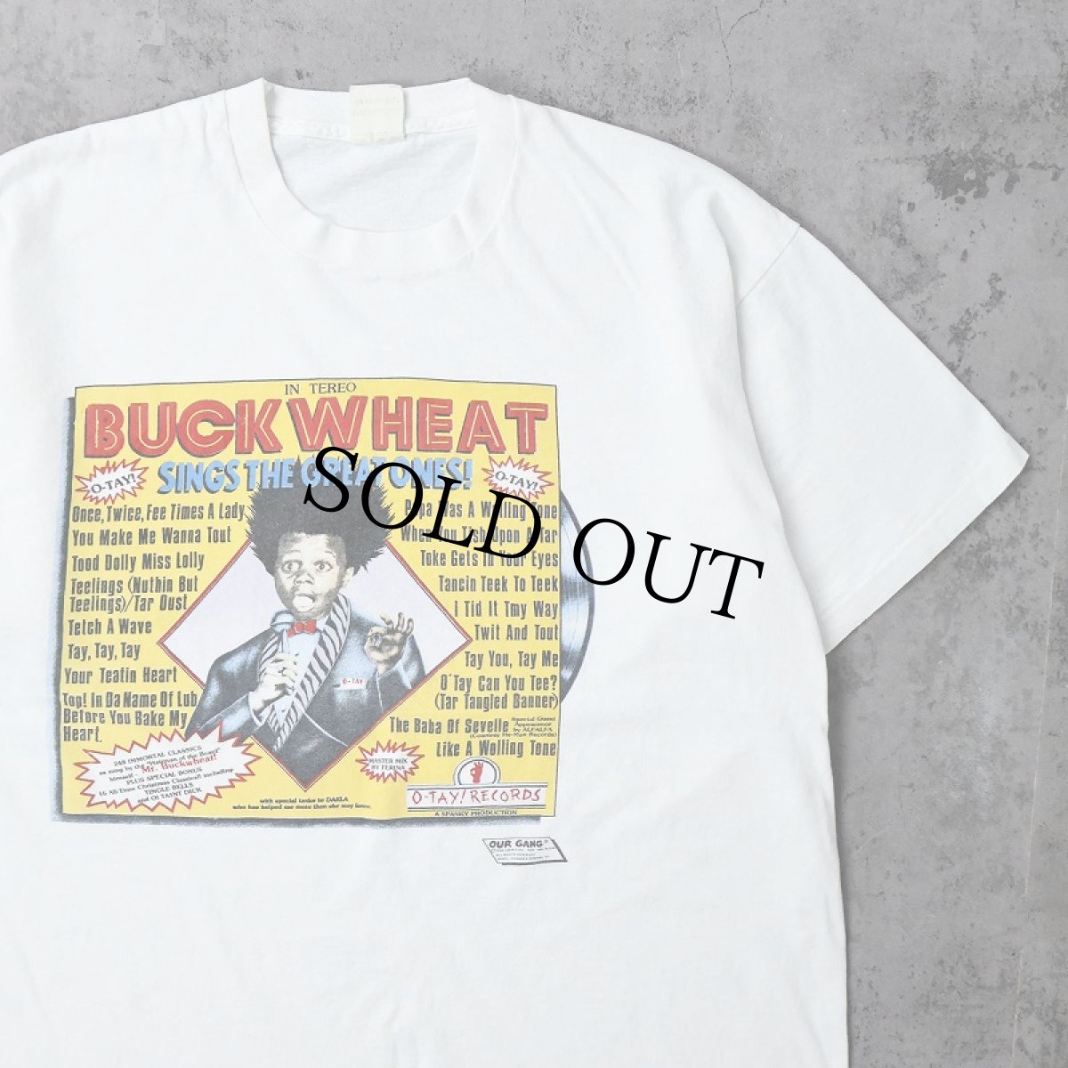 画像1: 90's Our Gang USA製 "Buckwheat" コメディキャラクター プリントTシャツ XL (1)