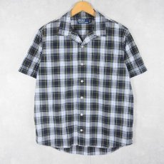画像1: POLO Ralph Lauren チェック柄 コットンオープンカラーシャツ M (1)