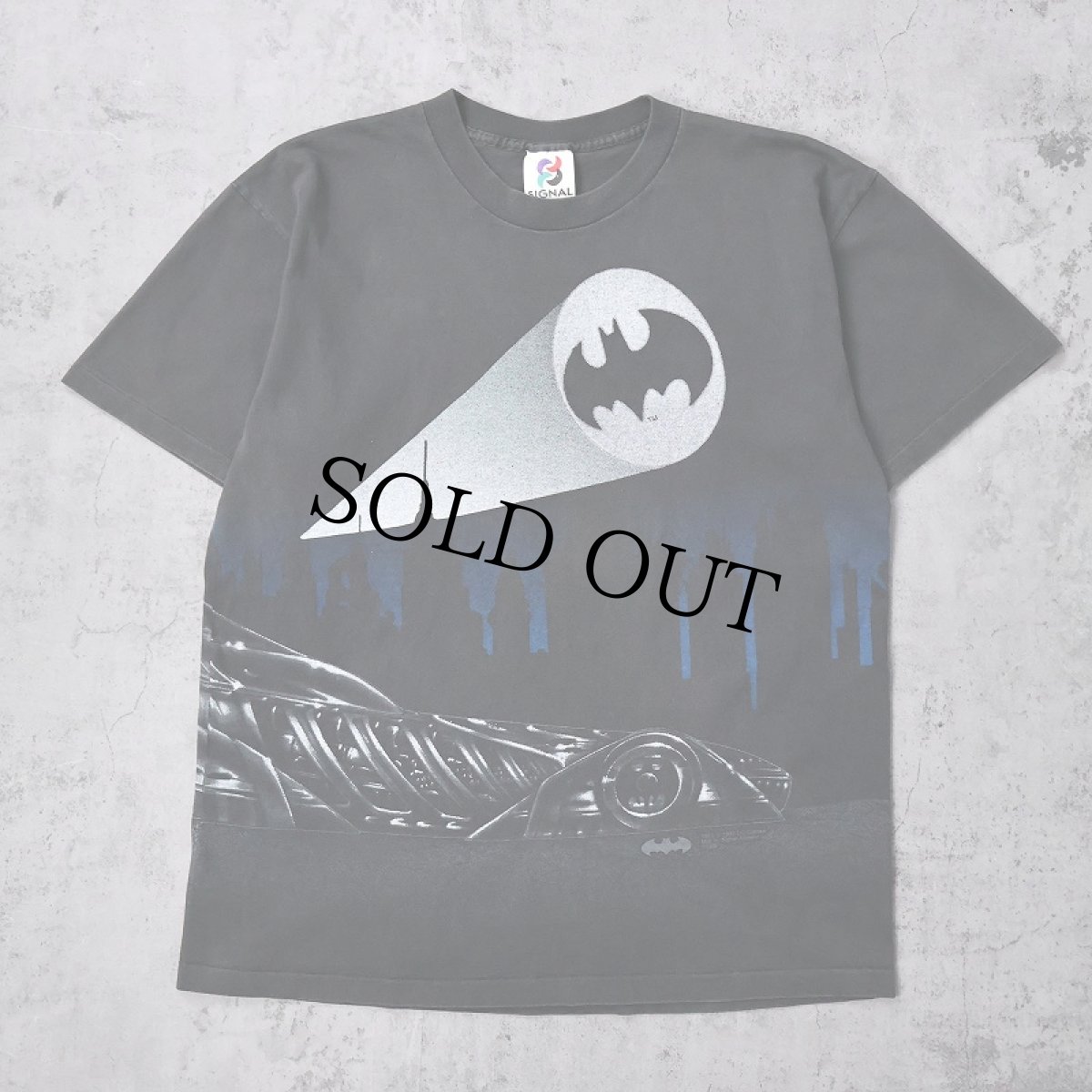 画像1: 90's DC comics BAT MAN USA製 アメコミキャラクター 巻きプリントTシャツ BLACK L (1)