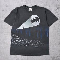 画像1: 90's DC comics BAT MAN USA製 アメコミキャラクター 巻きプリントTシャツ BLACK L (1)