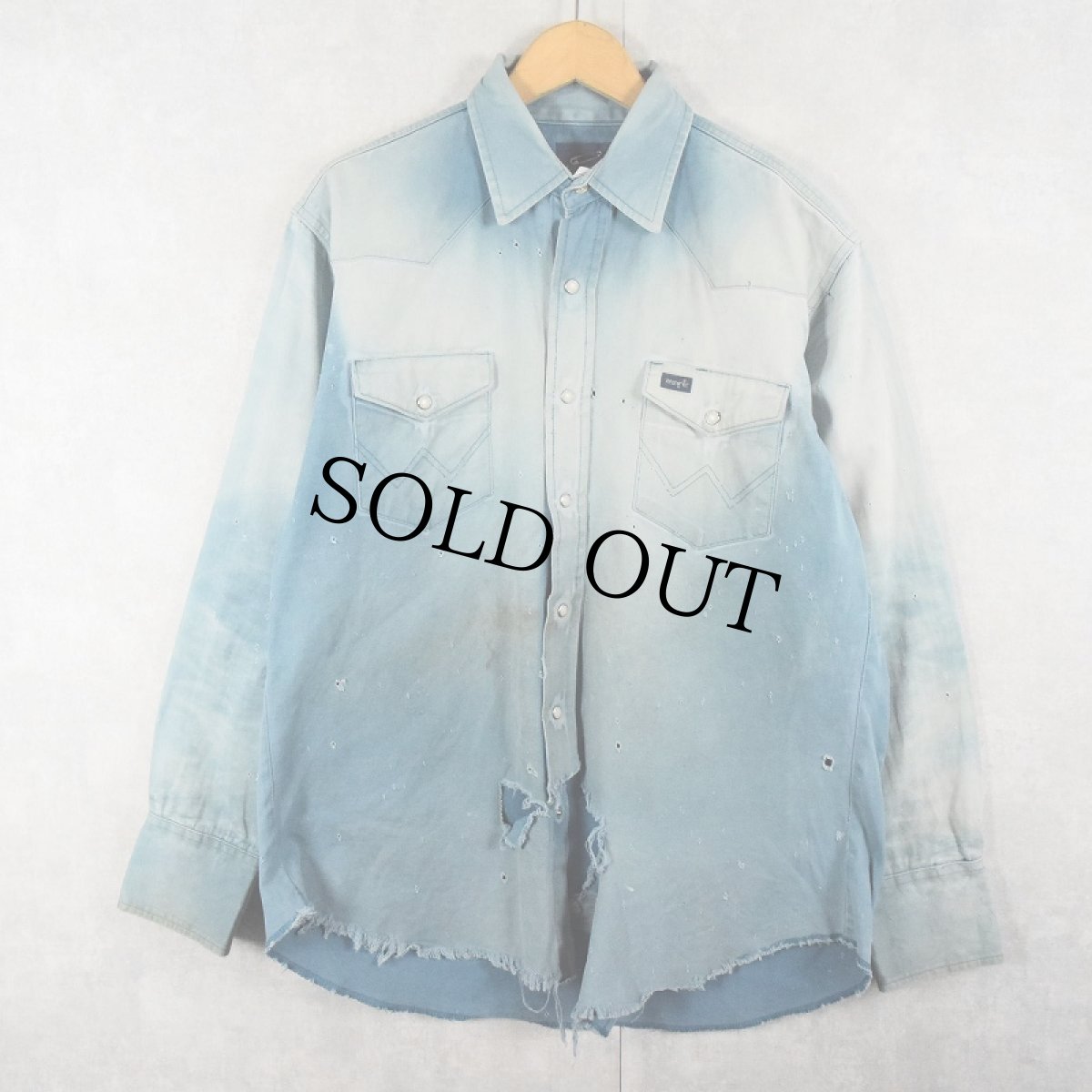 画像4: 90's Wrangler デニムウエスタンシャツ (4)