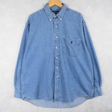 画像1: Ralph Lauren "BIG SHIRT" デニムボタンダウンシャツ L (1)