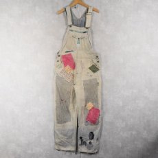 画像4: LIBERTY パッチワーク デニムオーバーオール W35 (4)