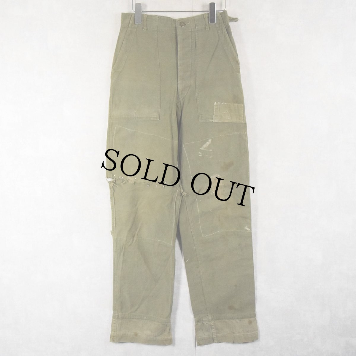 画像4: 【SALE】 50's U.S.ARMY "サイドアジャスタ付き" カスタムベイカーパンツ W27-28 (4)