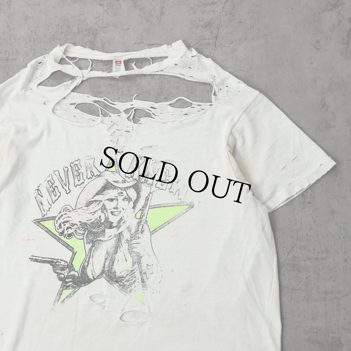 画像1: "NEVER KNEW" カウガール プリントTシャツ XL (1)